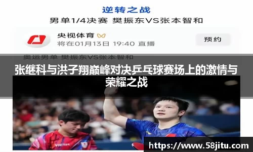 张继科与洪子翔巅峰对决乒乓球赛场上的激情与荣耀之战